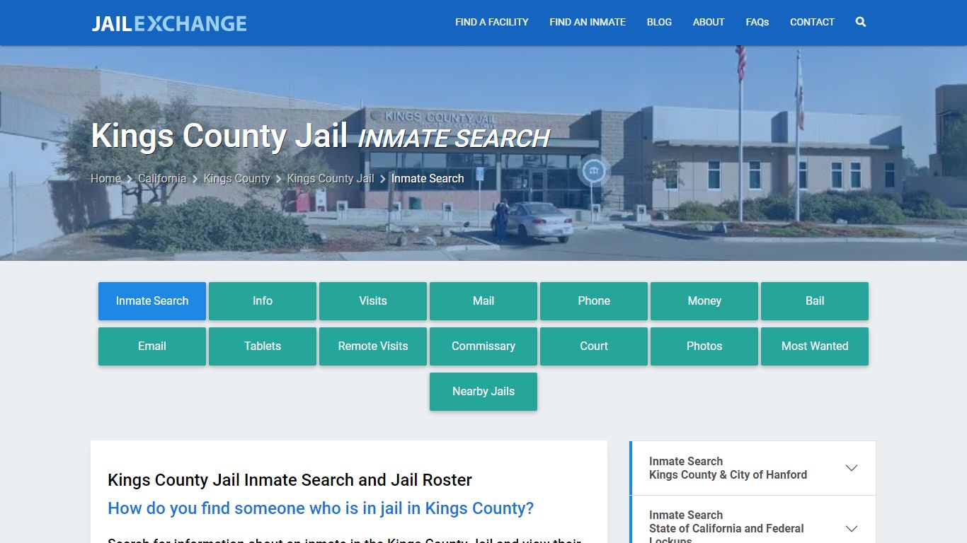 Kings County Jail Inmate Search - Jail Exchange
